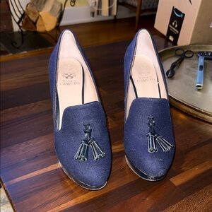 Vince Camuto Navy Tassel Loafers for Women